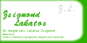 zsigmond lakatos business card